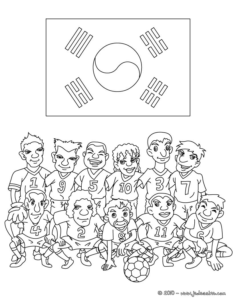 Coloriage de l'EQUIPE de COREE DU SUD