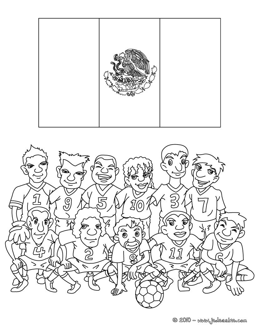 Coloriage de l'EQUIPE du MEXIQUE