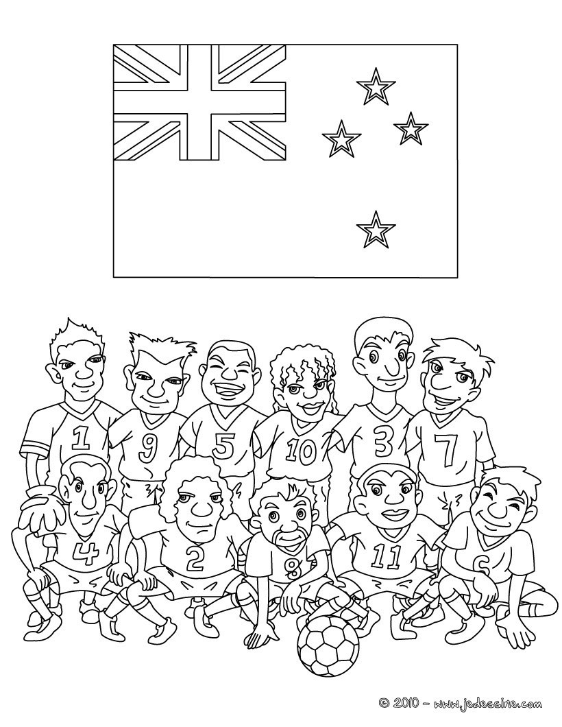 Coloriage de l'EQUIPE de NOUVELLE ZELANDE