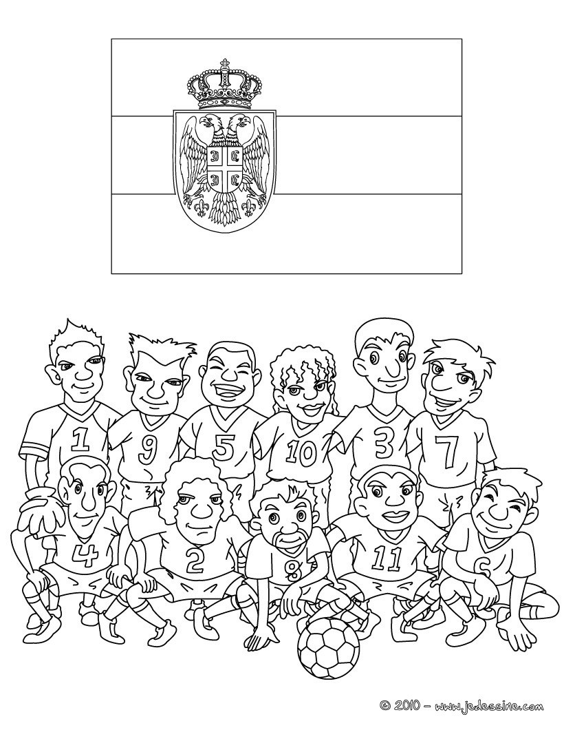 Coloriage de l'EQUIPE de SERBIE