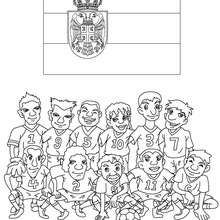 Coloriage EQUIPE FOOT SERBIE - Coloriage - Coloriage SPORT - Coloriage COUPE DU MONDE DE FOOTBALL - Coloriage EQUIPES DE FOOT