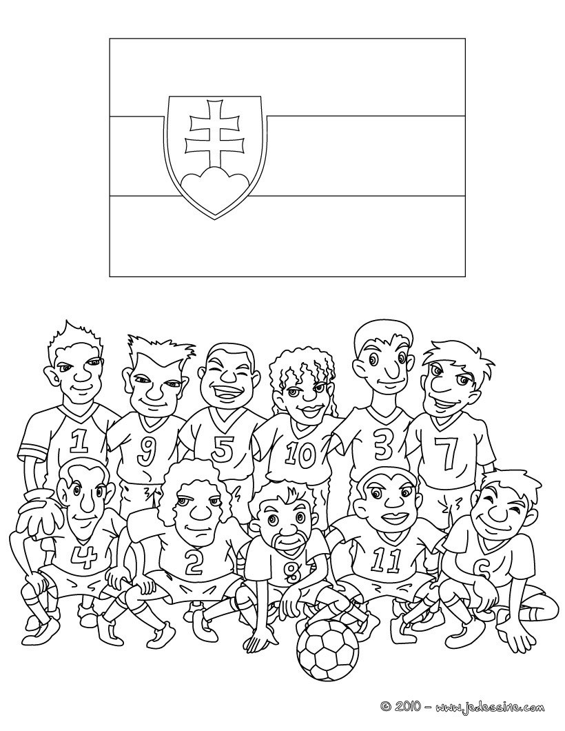 Coloriage de l'EQUIPE de SLOVAQUIE