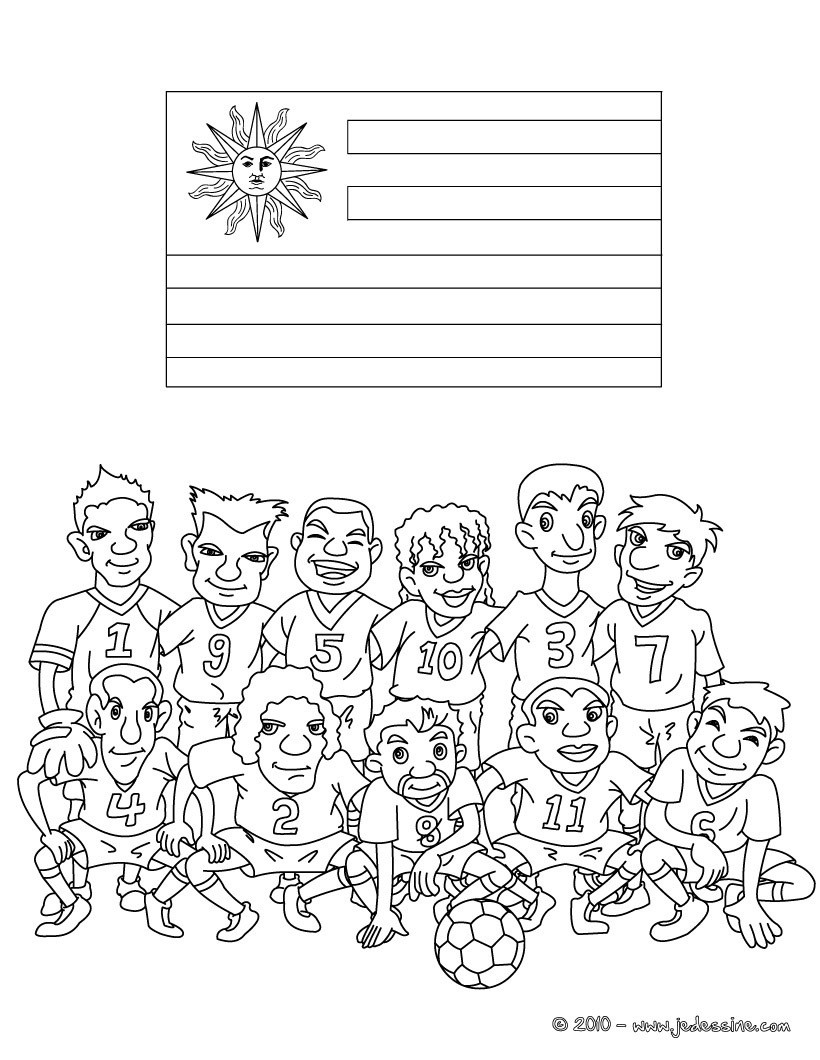 Coloriage de l'EQUIPE d'URUGUAY