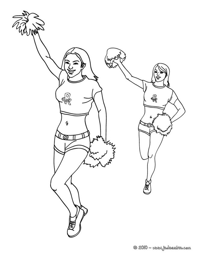 Coloriages coloriage des pom-pom girls - fr.hellokids.com
