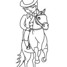 Coloriage d'un PETIT CAVALIER - Coloriage - Coloriage SPORT - Coloriage EQUITATION - Coloriage EQUESTRE