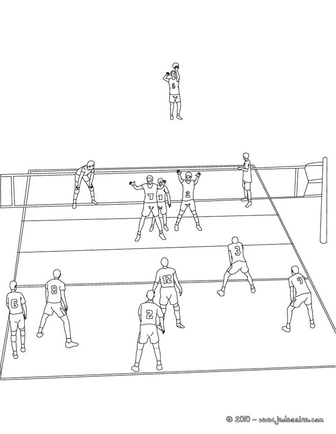 Terrain de VOLLEYBALL à colorier