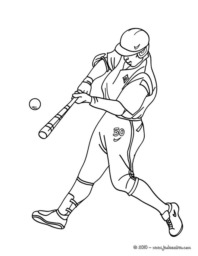 Coloriage FRAPPEUR BASEBALL