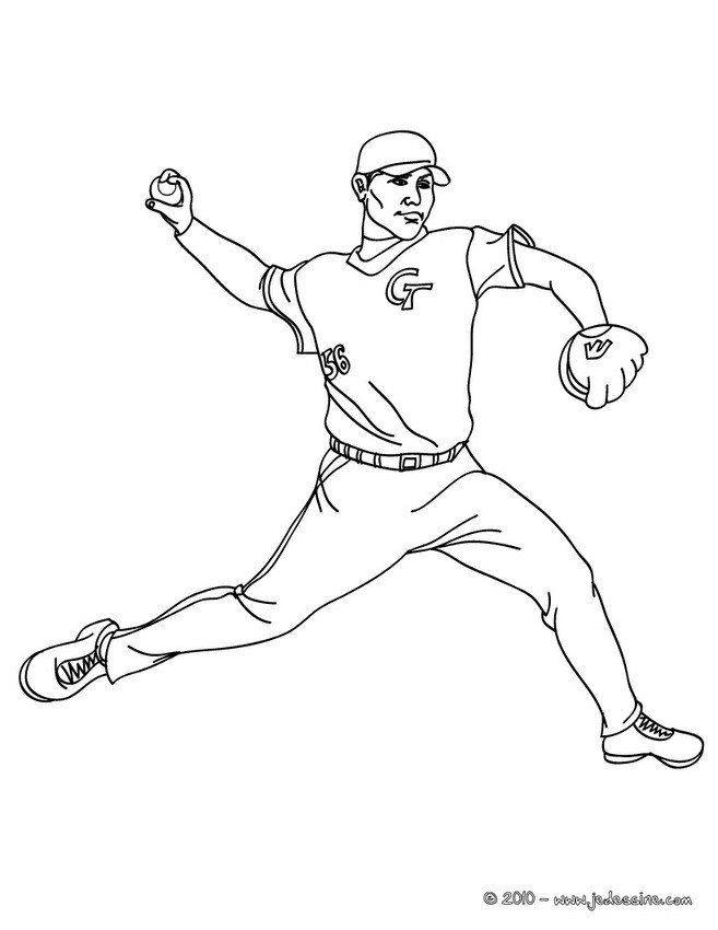 Coloriage LANCEUR BASEBALL