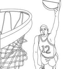 Coloriage d'un DUNK à imprimer - Coloriage - Coloriage SPORT - Coloriage BASKETBALL - Coloriage BASKET