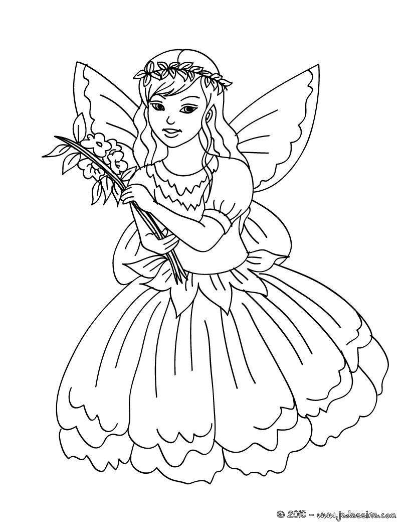 Coloriage gratuit de FEE Coloriage d une petite FEE