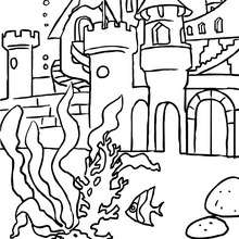 Coloriage CHATEAU des SIRENES - Coloriage - Coloriage GRATUIT - Coloriage PERSONNAGE IMAGINAIRE - Coloriage SIRENE