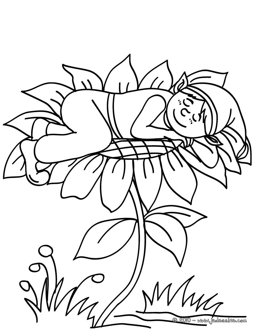 Un ELFE dormant à colorier