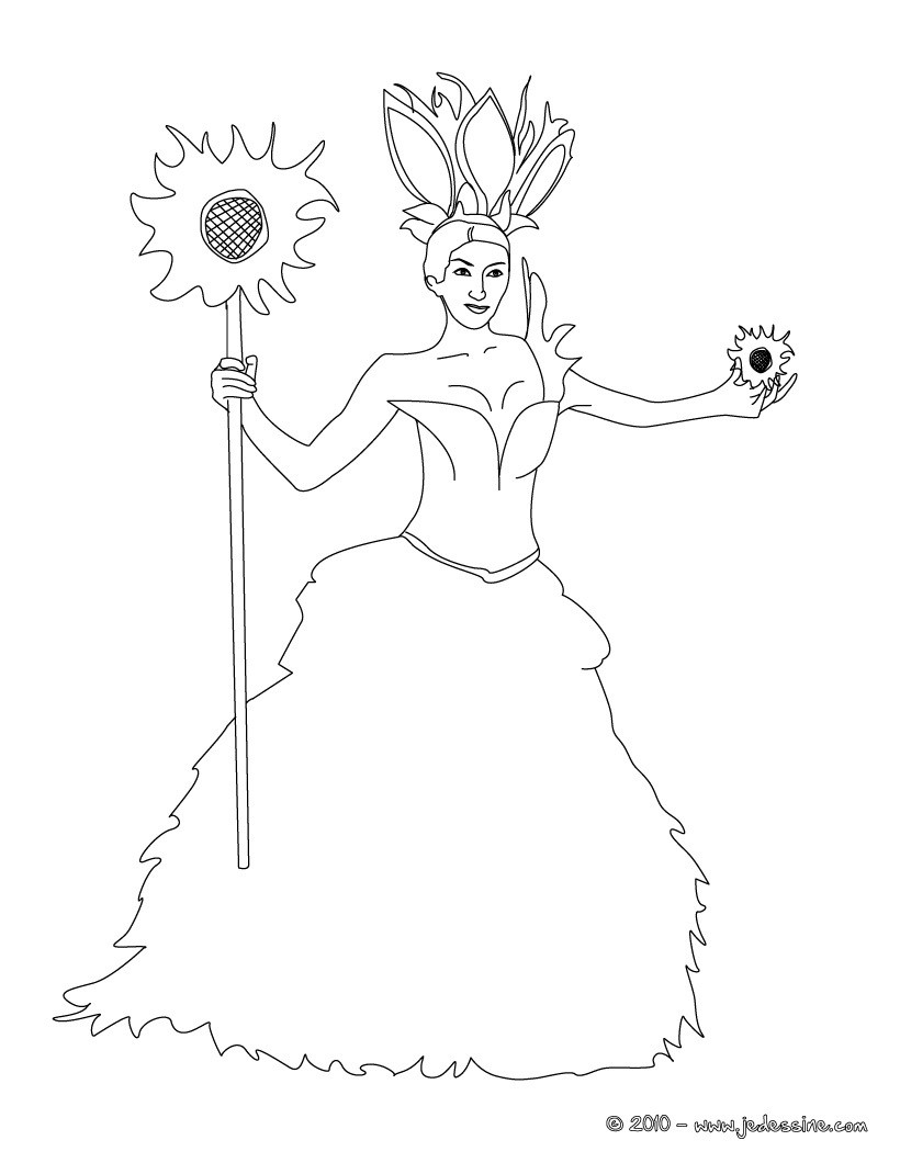 Princesse INCA à colorier