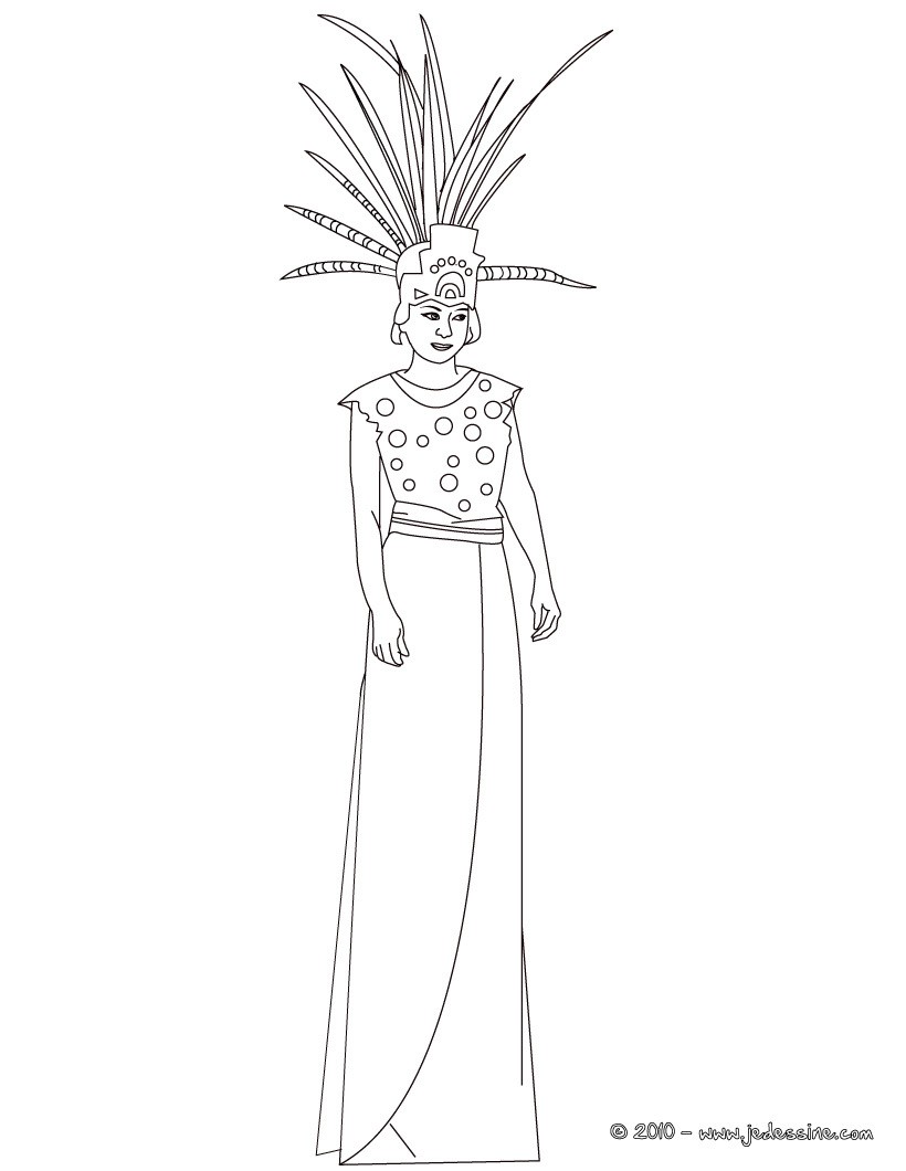 Princesse MAYA à colorier