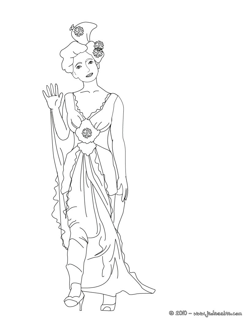 Cloriage gratuit d'une Princesse