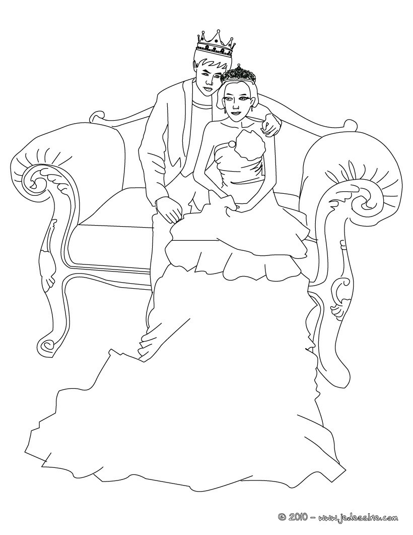 Coloriages coloriage d'un prince et princesse  fr.hellokids.com
