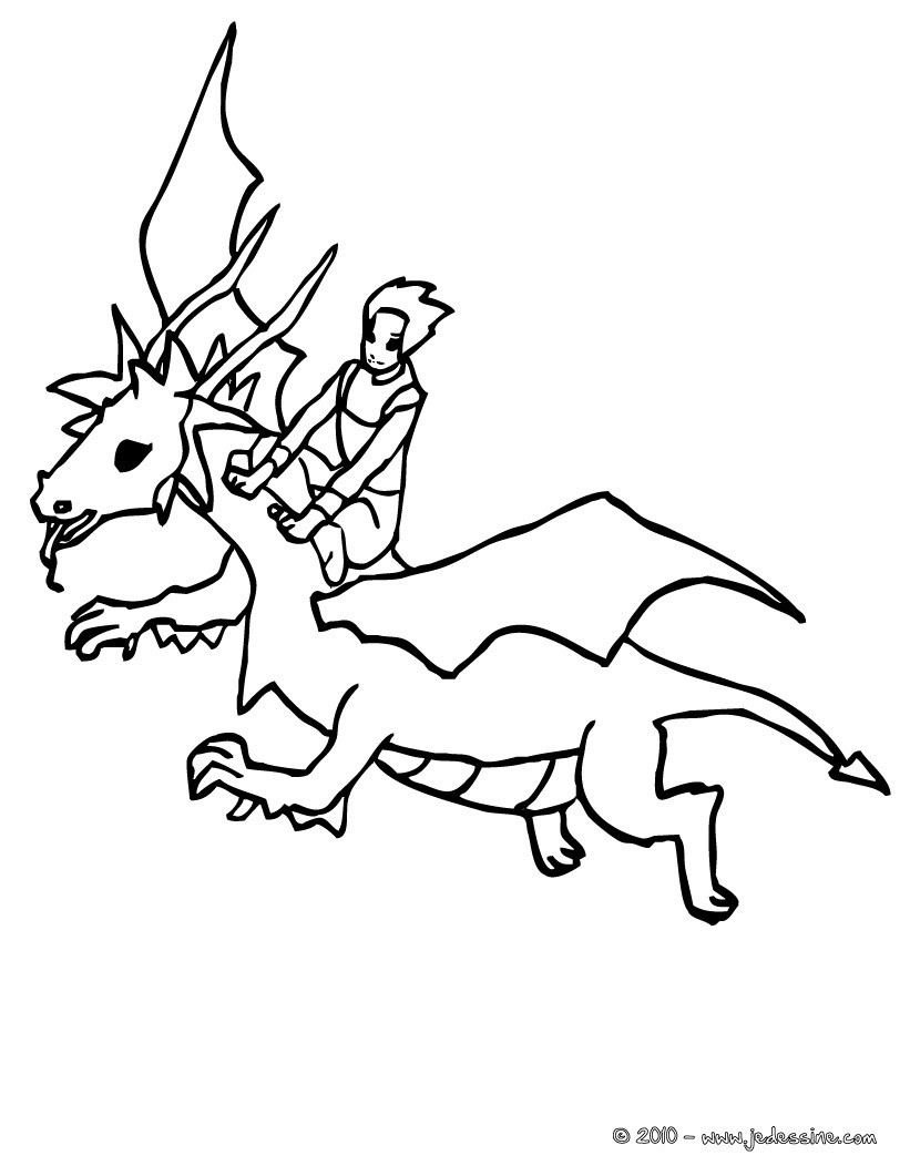dragon volant et son chevalier