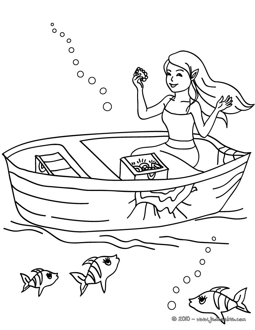 Coloriages la sir¨ne a trouvé un trésor fr hellokids Coloriage La sir¨ne a trouvé un trésor