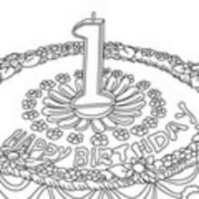 Egalement dans Coloriage GATEAU D'ANNIVERSAIRE