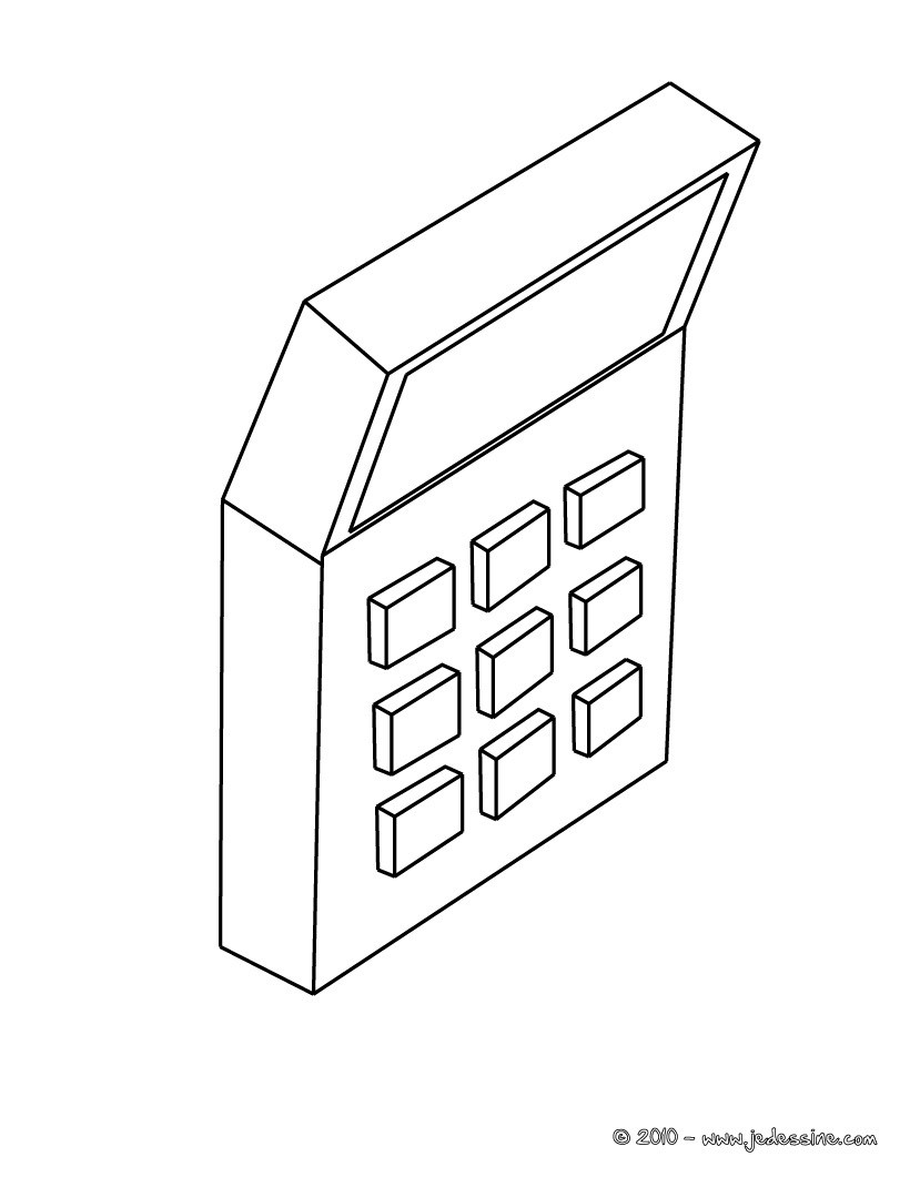 Coloriages fournitures scolaires fr hellokids Coloriage CALCULATRICE