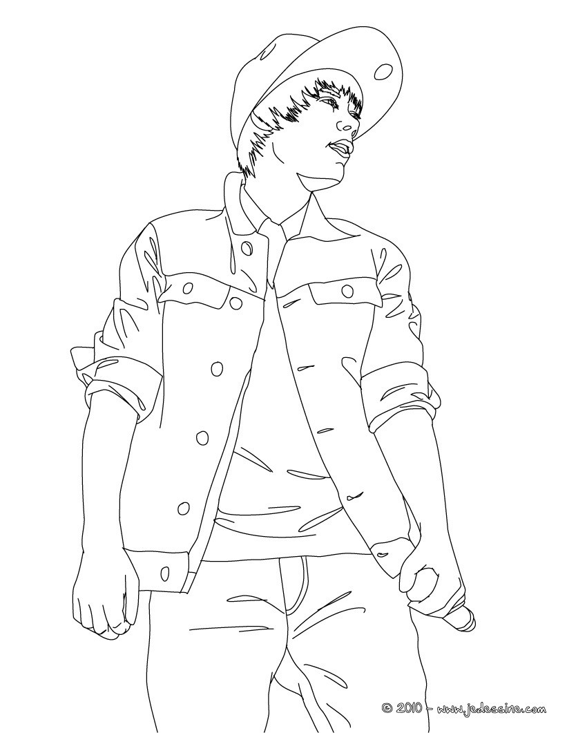Coloriage à imprimer JUSTIN BIEBER