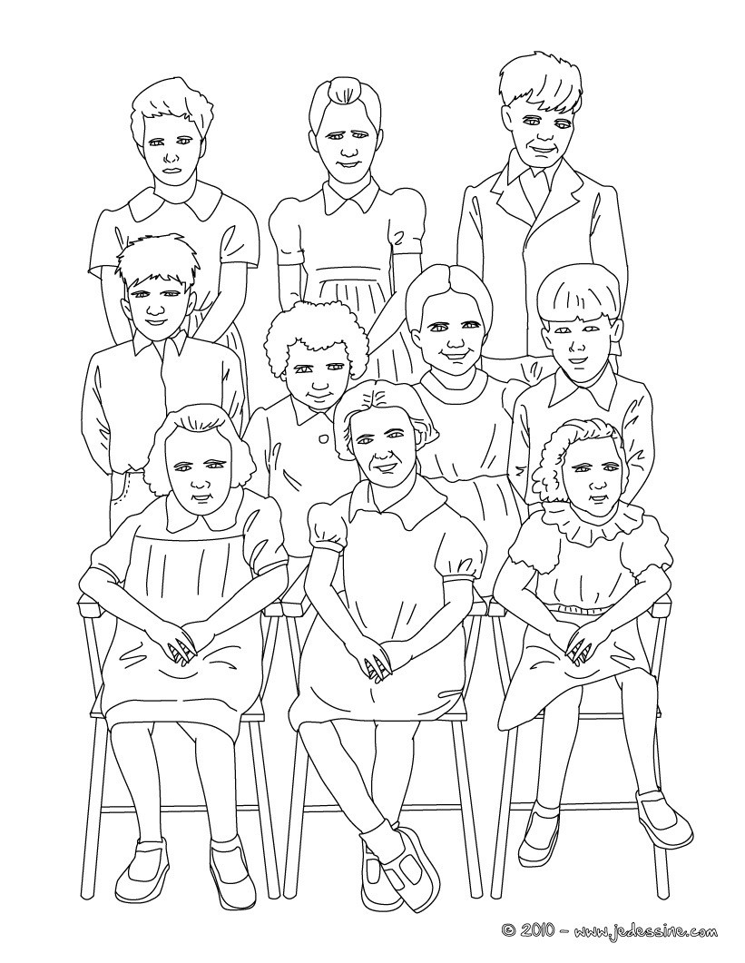 PHOTO de COLLEGIENS à colorier
