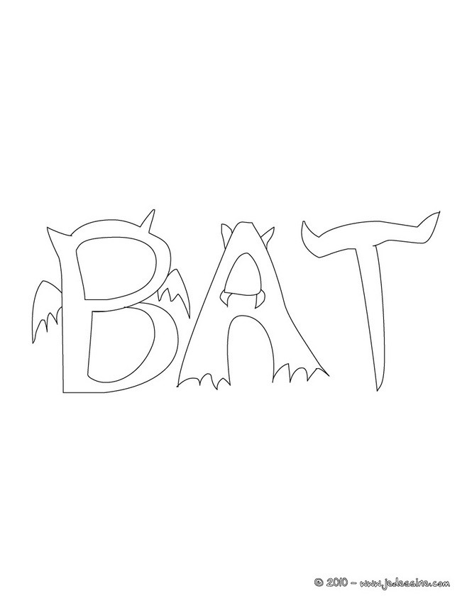 Lettres CHAUVE-SOURIS � colorier