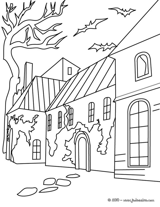 Coloriage Maison HALLOWEEN