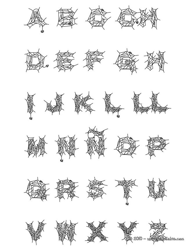 ALPHABET ARAIGNEE à colorier