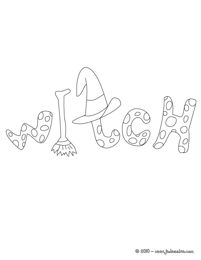 Lettres SORCIERES � colorier