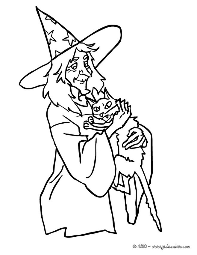 CHAT d'HALLOWEEN à colorier