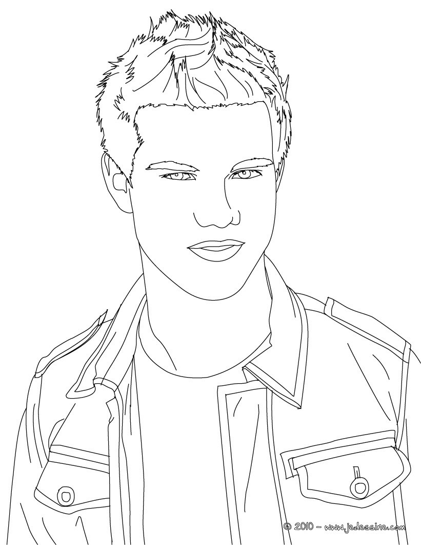 Taylor Lautner portrait à colorier