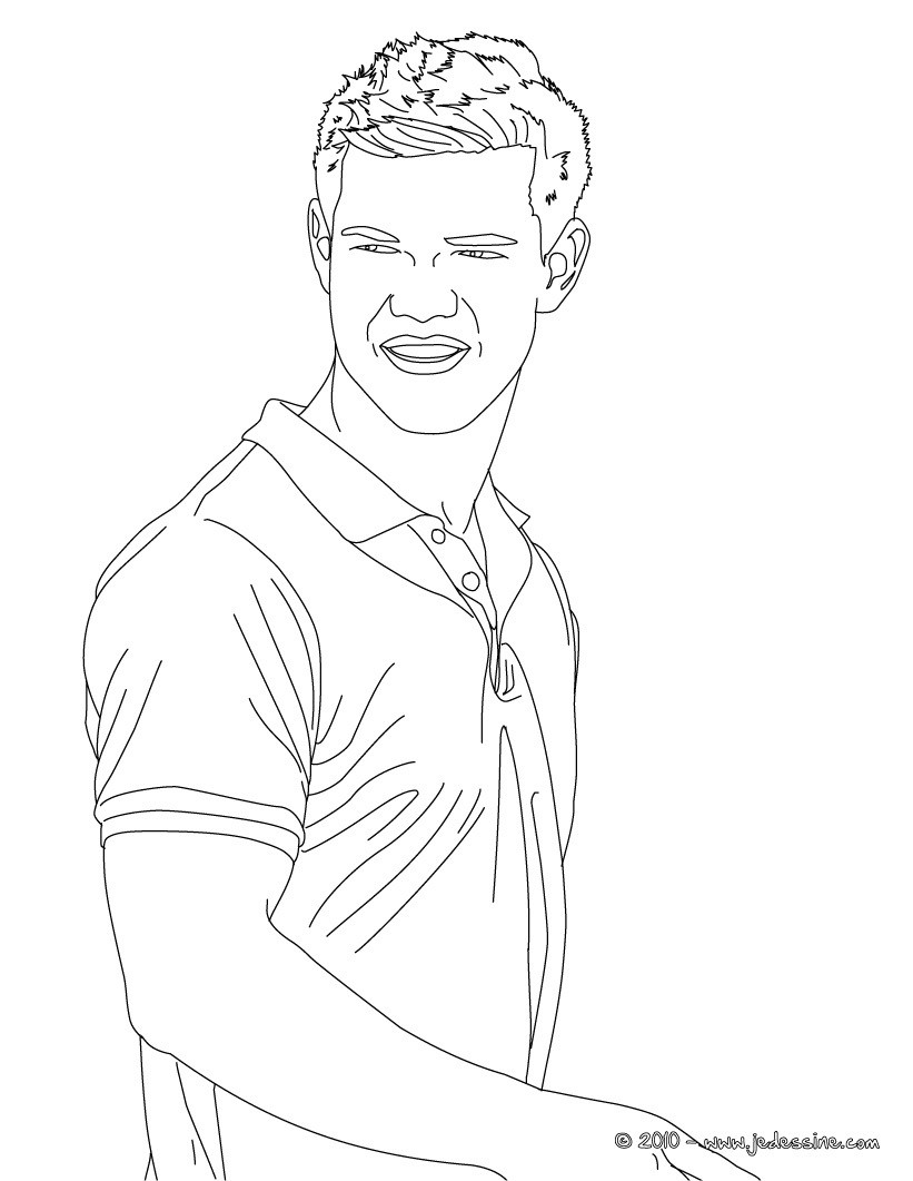 Coloriage Taylor Lautner sourire