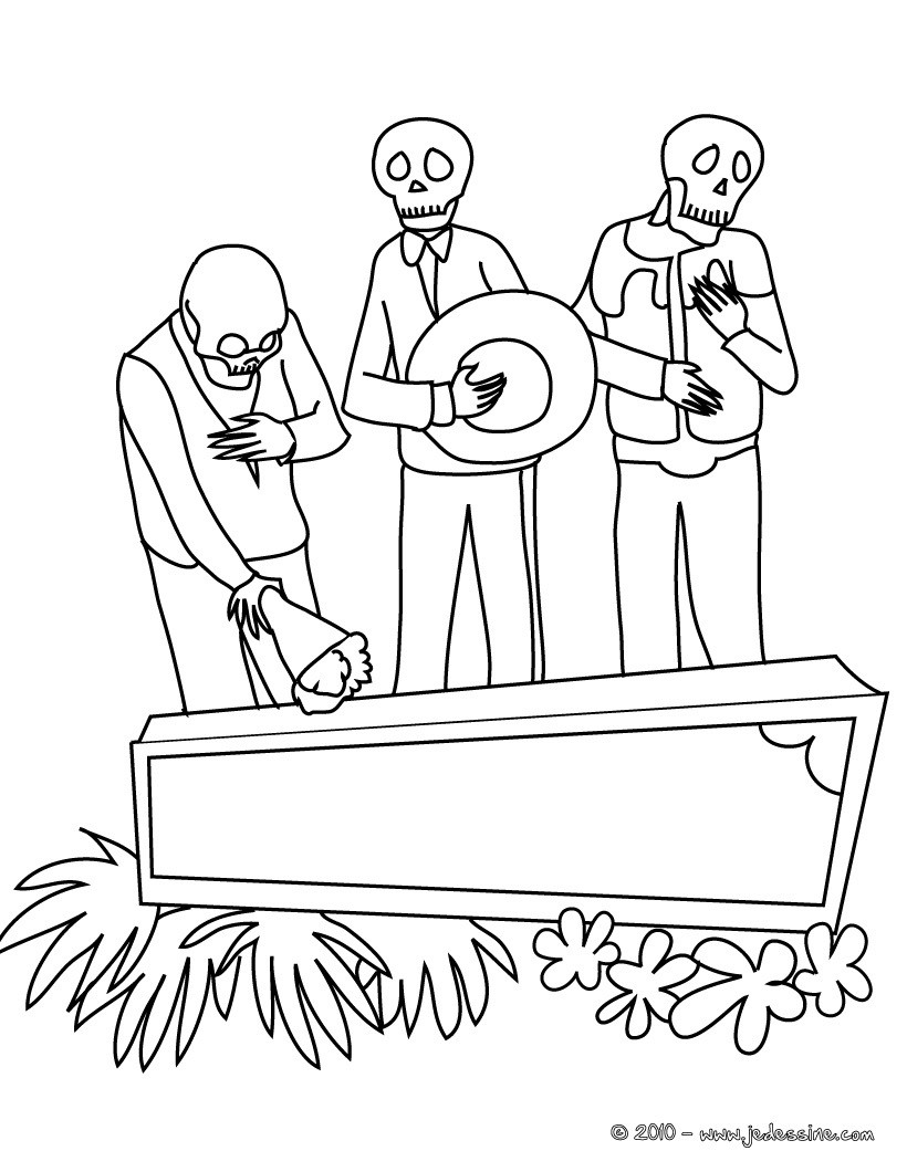Coloriages coloriage cercueil mexicain fr hellokids coloriage cercueil mexicain