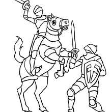 rencontre chevalier gratuit à colorier - Coloriage - Coloriage GRATUIT - Coloriage PERSONNAGE IMAGINAIRE - Coloriage CHEVALIERS ET DRAGONS