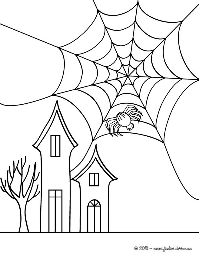 araignée devant château halloween