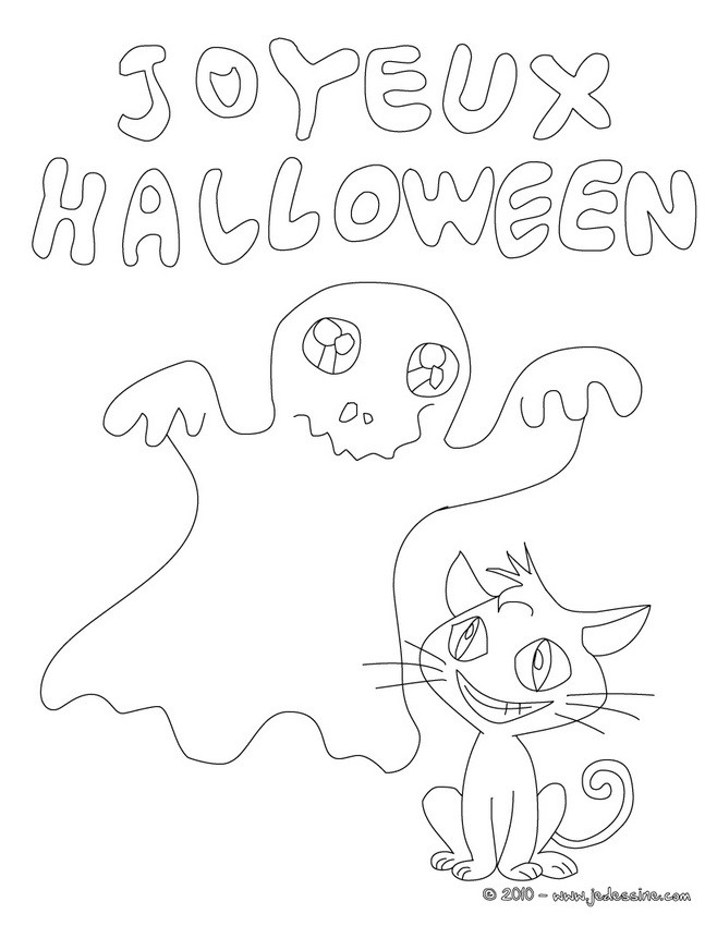 fantôme halloween à colorier