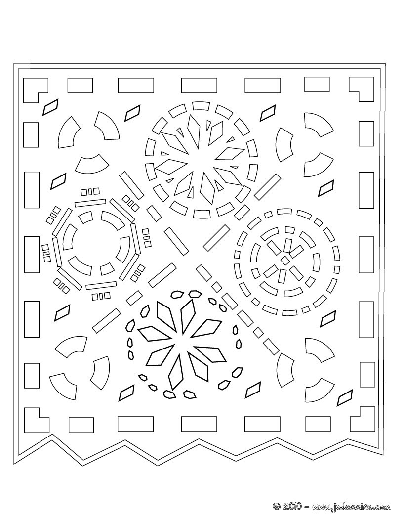 décoration naperon mexicain à colorier
