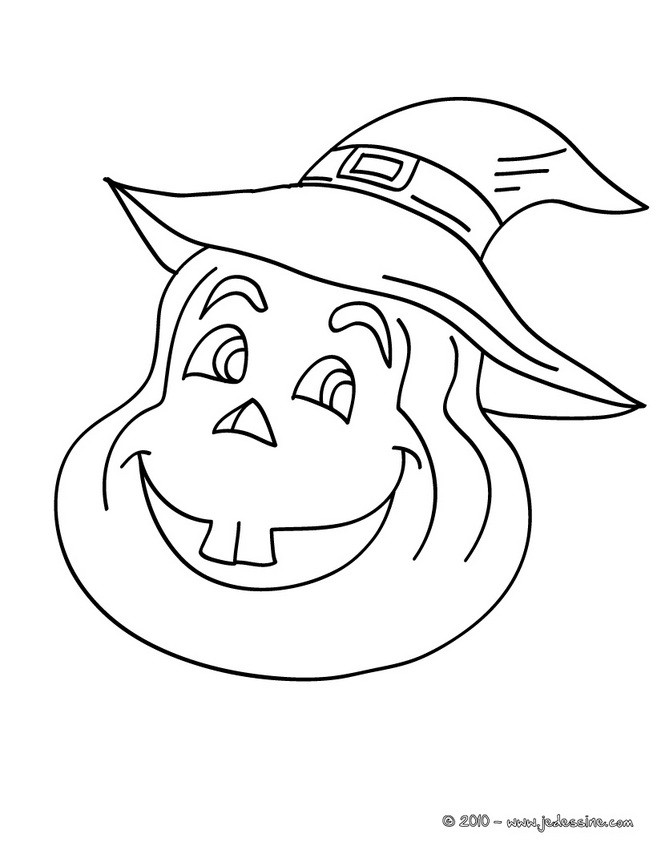coloriage citrouille au chapeau