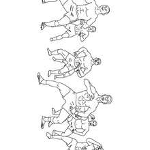 équipe rugby à colorier