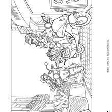 Coloriage Barbie et Alice en scooter