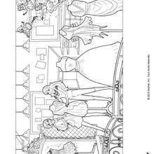 Barbie et Alice font des essayages - Coloriage - Coloriage BARBIE - Coloriage BARBIE ET LA MAGIE DE LA MODE