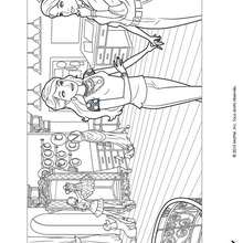 Barbie et Tante Millicent à colorier - Coloriage - Coloriage BARBIE - Coloriage BARBIE ET LA MAGIE DE LA MODE