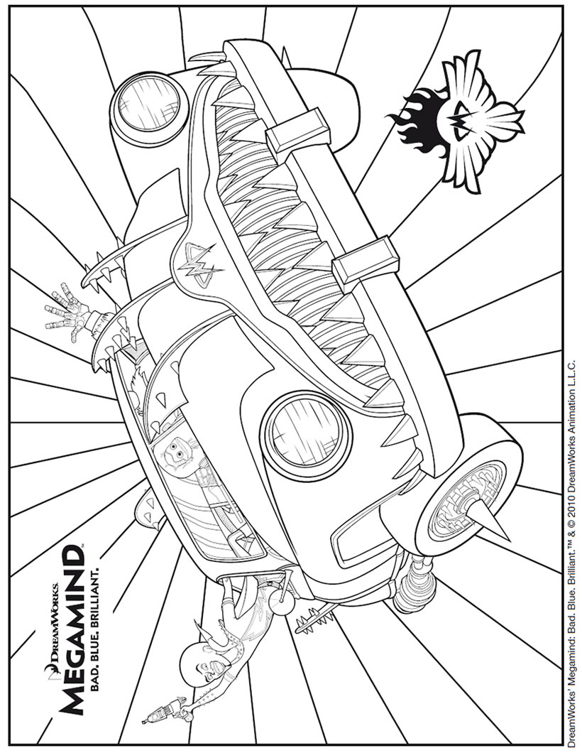Coloriage Voiture Invisible de MEGAMIND