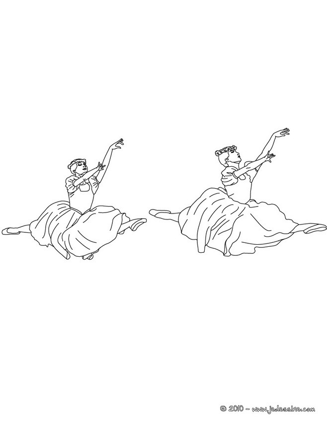 2 danseuses gala à colorier