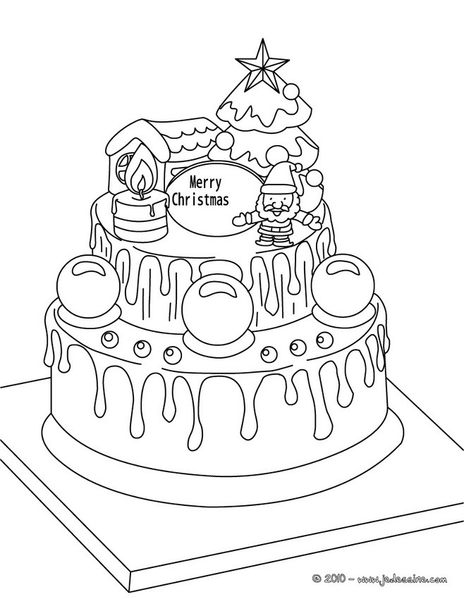 Gâteau de Noël à colorier