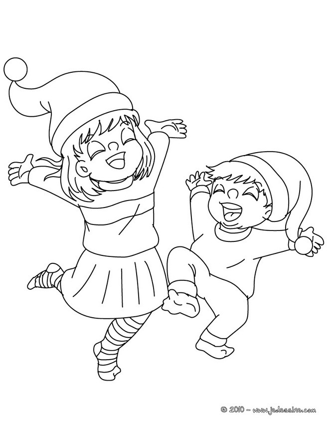 Coloriages coloriage enfants joyeux  fr.hellokids.com