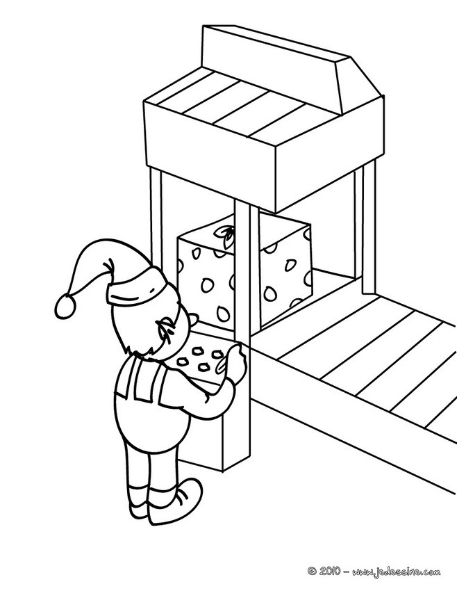 Petit lutin de Noël et cadeaux