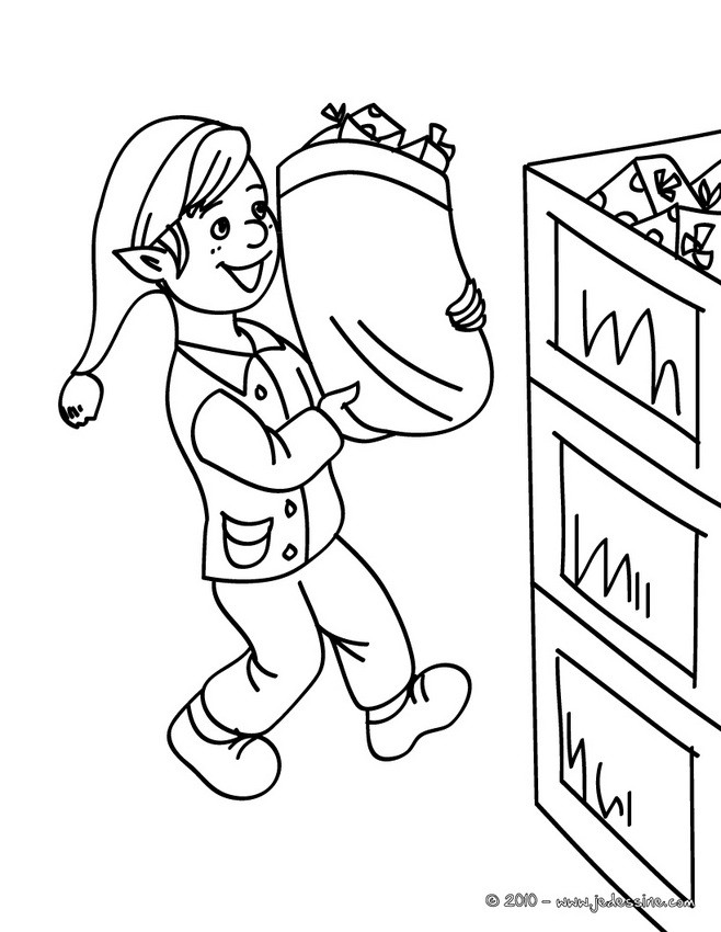 Coloriage Lutin de Noël 