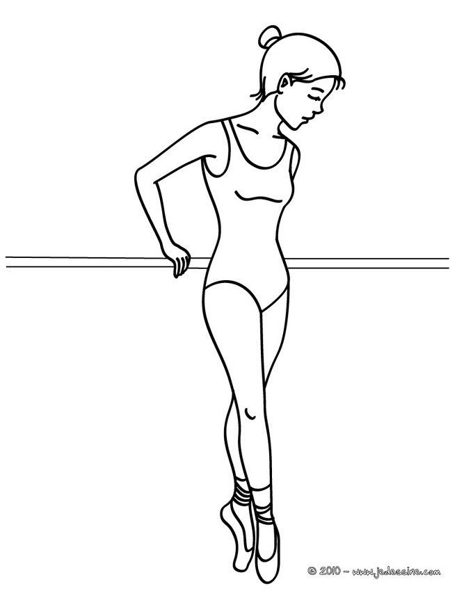 Coloriage danseuse à la barre